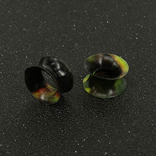 9 Pairs Thin Silicone Flexible Colorful Ear Tunnels Double Flared Expander Ear Gauges-Economic Set