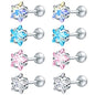 4 Pairs Cubic Zirconia Stud Earrings Tragus Helix Conch Cartilage Piercing Sets -Economic Set