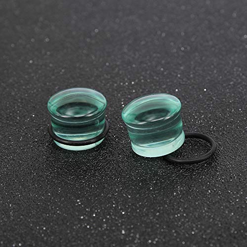 4 Pairs Glass Ear Gauges Mushroom Single Flare Ear Plugs 4G-5/8" -Economic Set