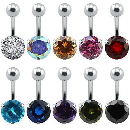 Cubic zirconia belly on sale bar