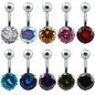 cubic zirconia belly button rings