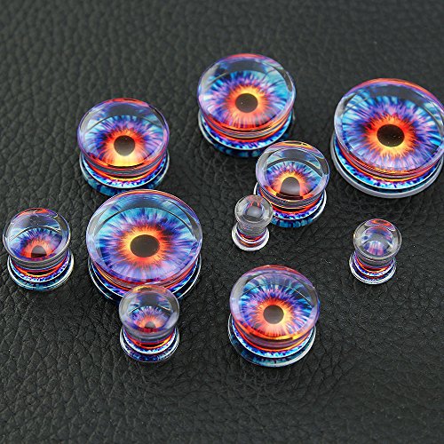 Acrylic Transparent Purple Eyeball Fashion Ear Plugs Tunnel Expander Gauges Piercing