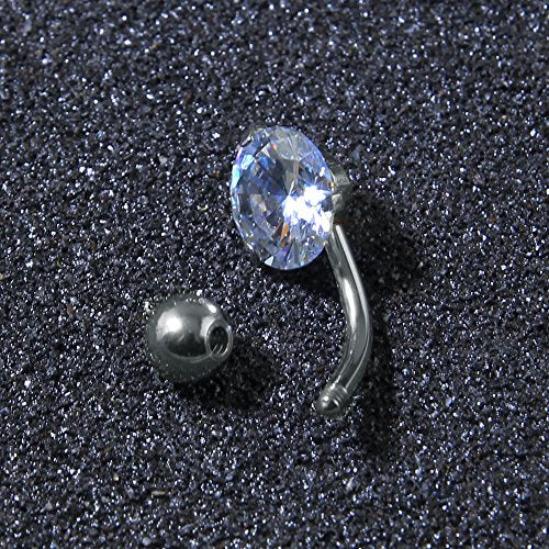 Cubic zirconia hot sale belly bar