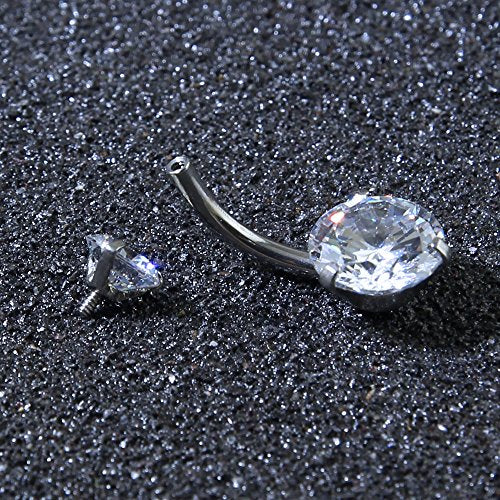 10pcs Round, Heart, Square, Star Cubic Zirconia Belly Button Rings-Economic Set