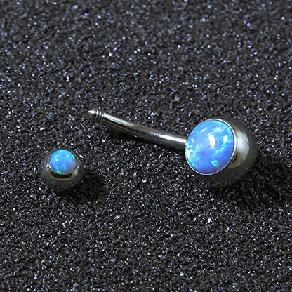 14g Fire Opal Belly Button Rings Surgical Steel Belly Navel Ring