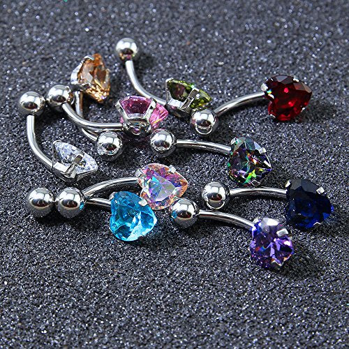 cubic zirconia belly button rings