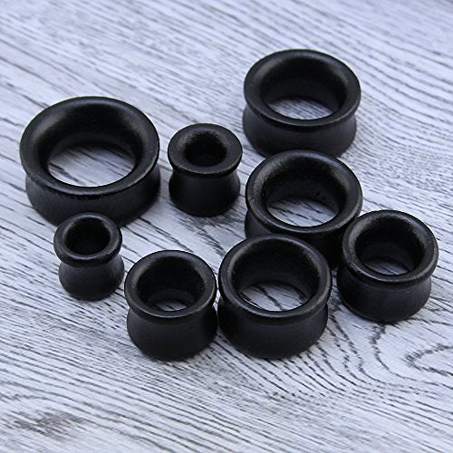 Black Organic Natural Wood Ear Gauges Flesh Tunnel Plugs Stretcher Gauge Earrings