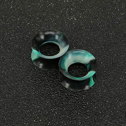 9 Pairs Thin Silicone Flexible Colorful Ear Tunnels Double Flared Expander Ear Gauges-Economic Set