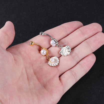 belly button rings pearl