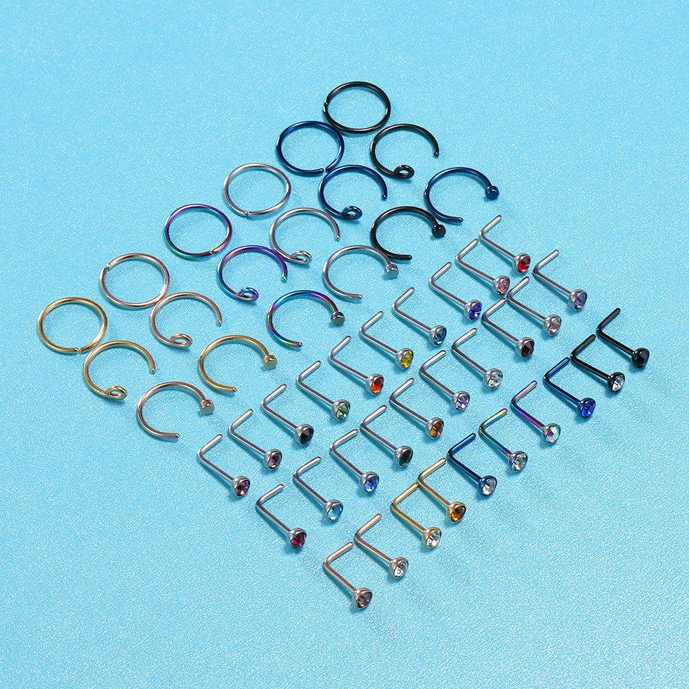 48-Pcs-Set-Mixed-Color-Nose-Rings-Crystal-Nose-Piercings-L-Shaped-Economic-Set