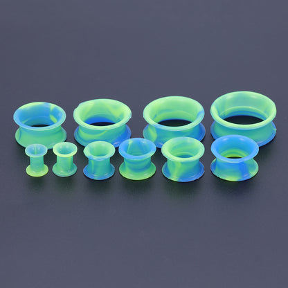 5-22mm-Thin-Silicone-Flexible-Blue-Green-Ear-Tunnels-Double-Flared-Expander-Ear-plug