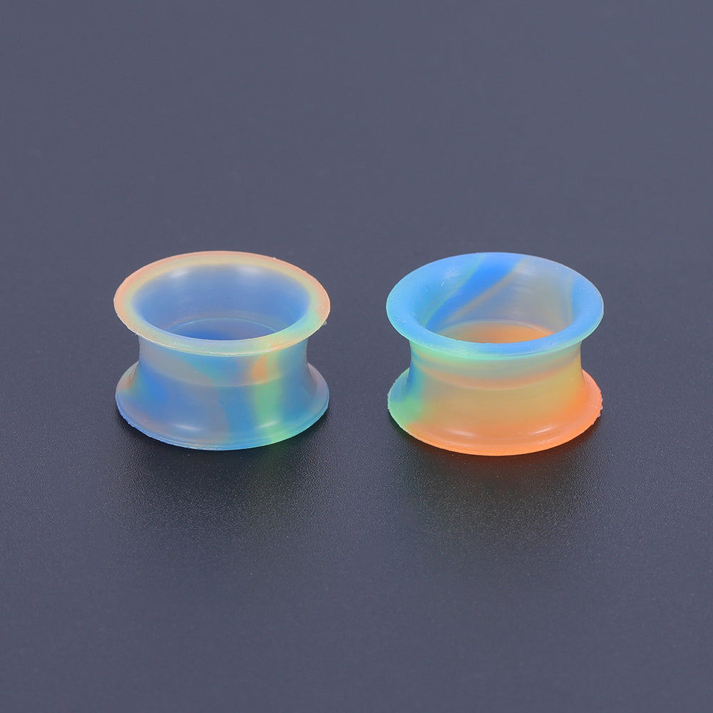 5-22mm-Thin-Silicone-Flexible-Blue-Green-Orange-Ear-Tunnels-Double-Flared-Expander-Ear-Gauges