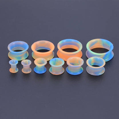 5-22mm-Thin-Silicone-Flexible-Blue-Green-Orange-Ear-Tunnels-Double-Flared-Expander-Ear-plug