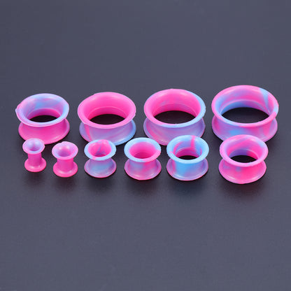 5-22mm-Thin-Silicone-Flexible-Light-Blue-Pink-Ear-plug-Double-Flared-Expander-Ear-Gauges