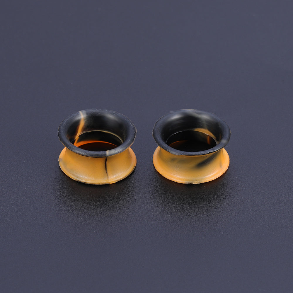 5-22mm-Thin-Silicone-Flexible-Black-Orange-Ear-Stretchers-Double-Flared-Expander-Ear-Gauges