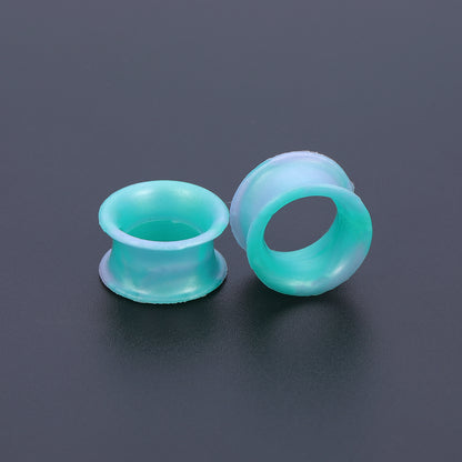 5-22mm-Thin-Silicone-Flexible-Blue-Grey-Green-Ear-plug-tunnel-Double-Flared-Expander-Ear-Gauges