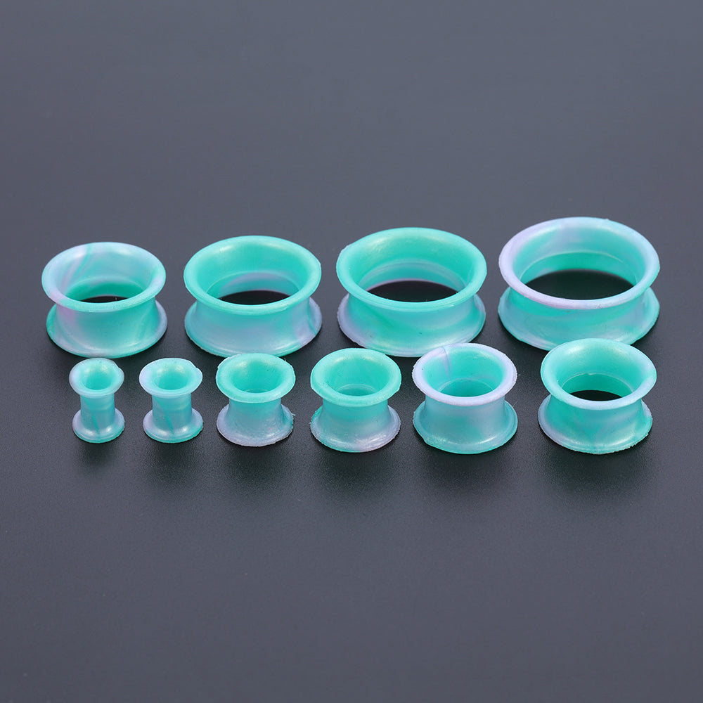 5-22mm-Thin-Silicone-Flexible-Blue-Grey-Green-Ear-Tunnels-Double-Flared-Expander-Ear-plug