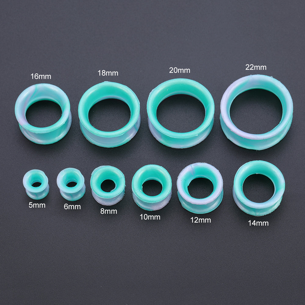 5-22mm-Thin-Silicone-Flexible-Blue-Grey-Green-Ear-Tunnels-Double-Flared-Expander-Ear-Stretchers