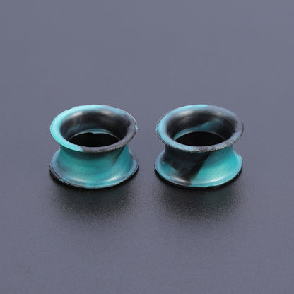 5-22mm-Thin-Silicone-Flexible-Dark-Green-Black-Ear-Stretchers-Double-Flared-Expander-Ear-Gauges