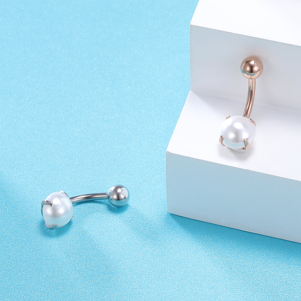 pearl belly button ring