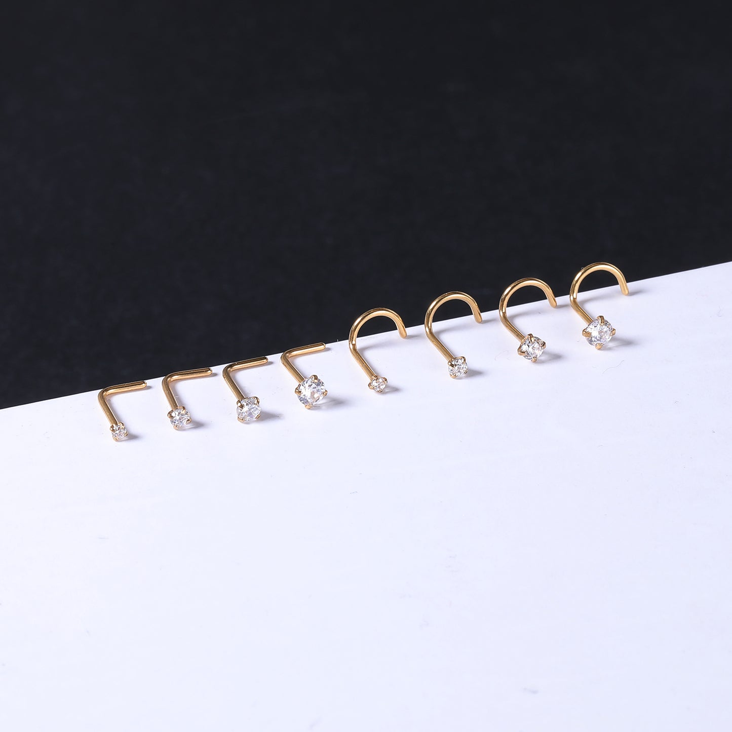 8pcs-set-cz-nose-piercing-l-shaped-screws-gold-nose-rings-economic-set