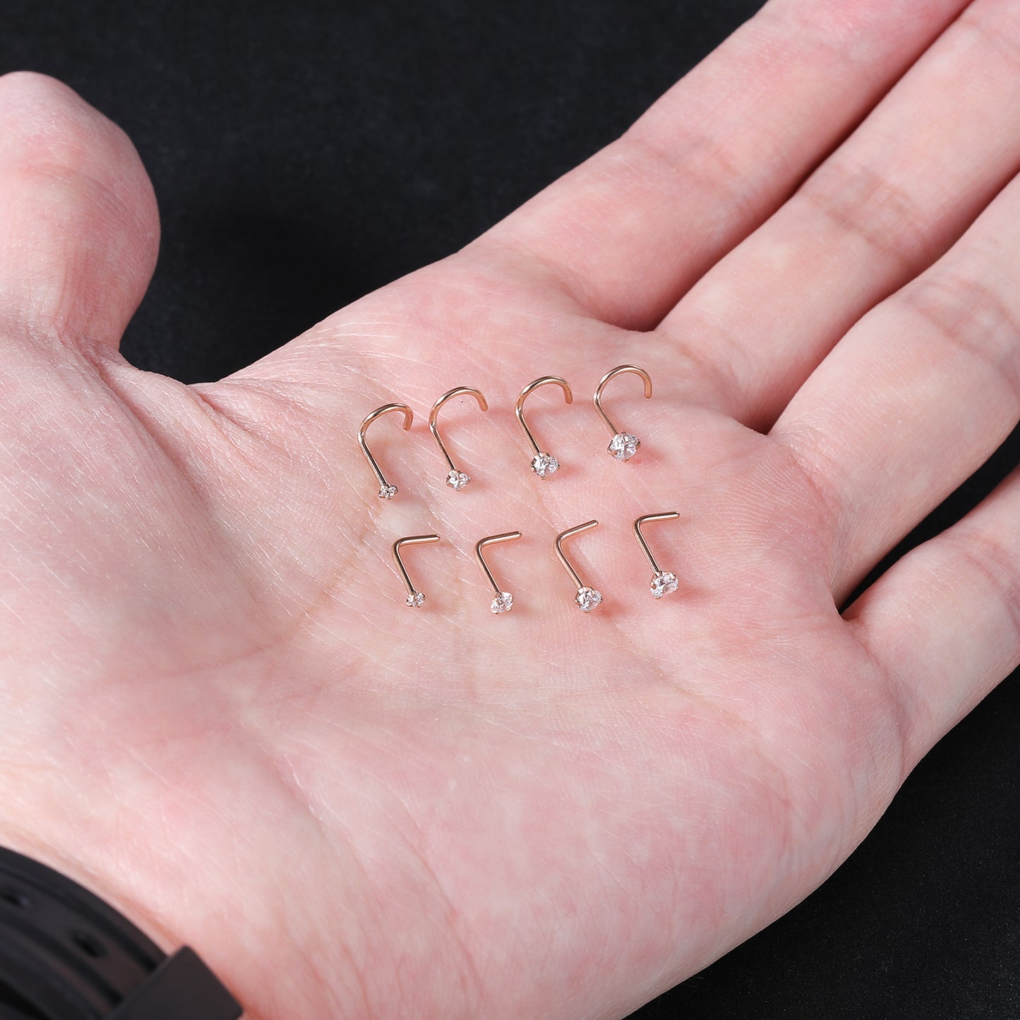 8pcs-set-cz-nose-piercing-l-shaped-screws-rose-gold-nose-rings-economic-set