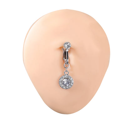 Fake-Silver-Belly-Navel-Clip-Round-Crystal-Belly-Button-Ring