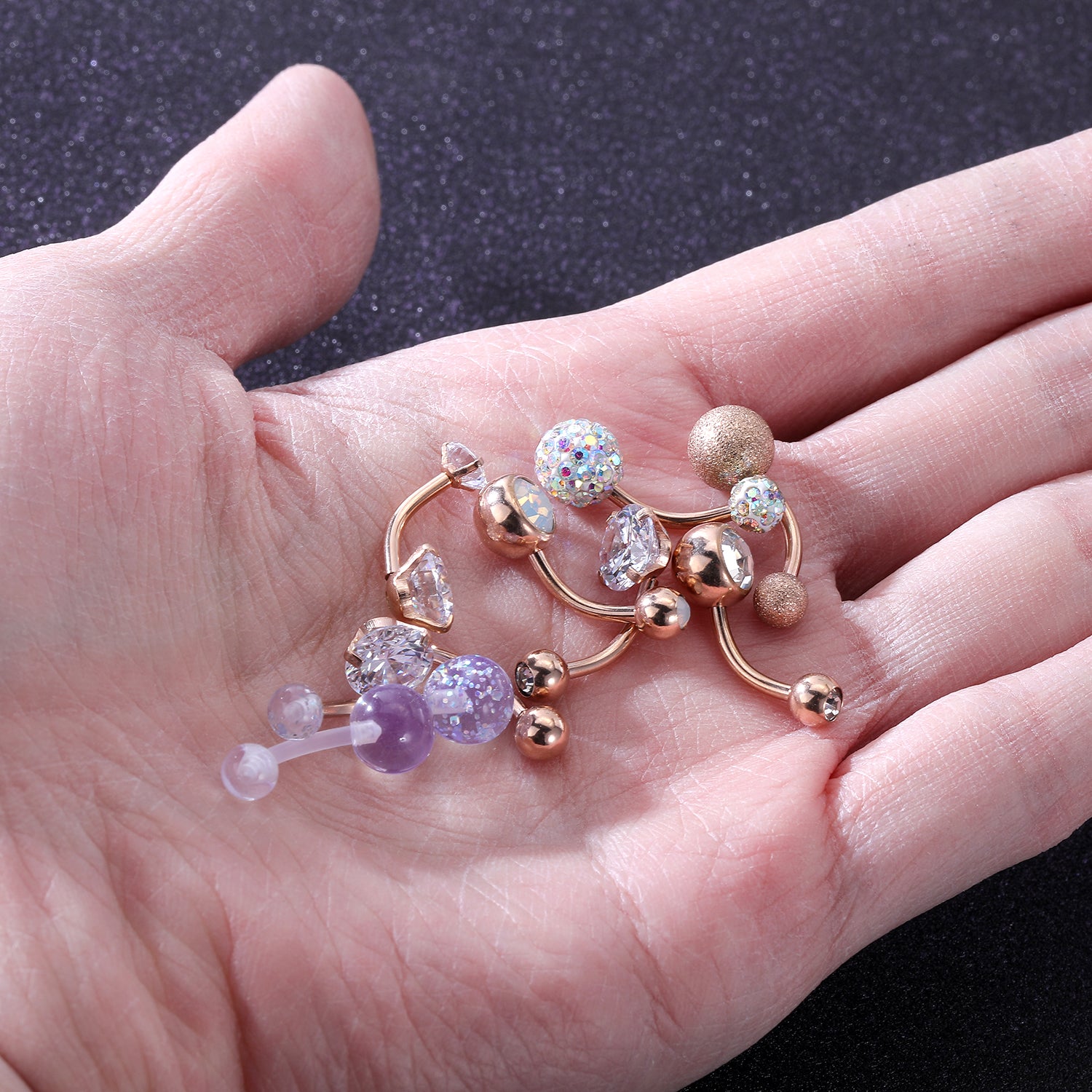 14g-Rose-Gold-Belly-Button-Rings-Crystal-Opal-Navel-Piercing