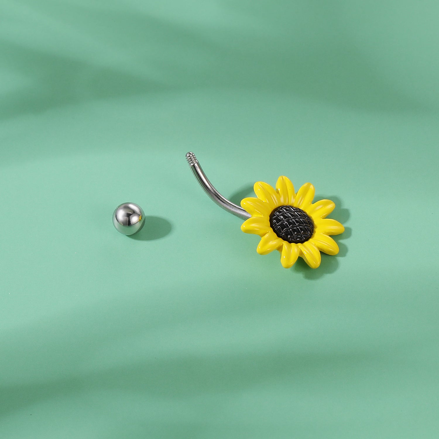 Sunflower-Belly-Piercing-Rings-316-Stainless-Steel-Bar