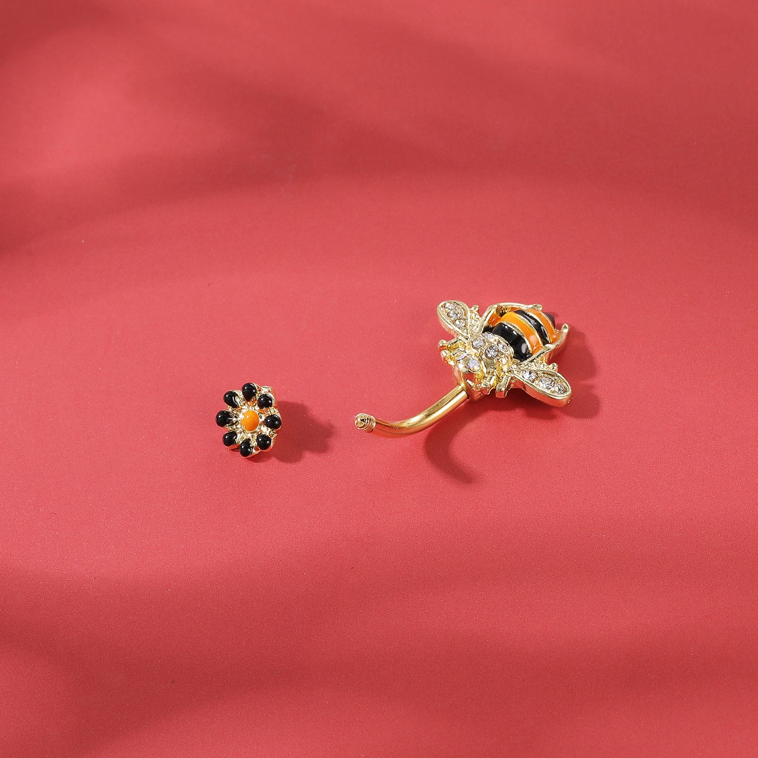 Bee-Belly-Button-Rings-Inlay-AAA-Cubic-Zircon