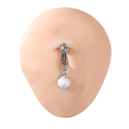 Fake-Silver-Belly-Navel-Clip-Pine-Stone-Belly-Button-Ring