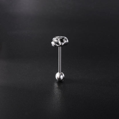 14G Skull Tongue Rings Ball Tongue Piercing Barbell