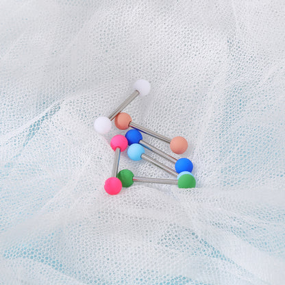 6pcs 14G Nipple Ring Multicolor Rubber Ball Nipple Piercings-Economic Set