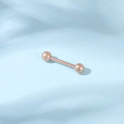 2pcs 14G Simple Nipple Ring Rose Gold Frosted Ball Nipple Piercing