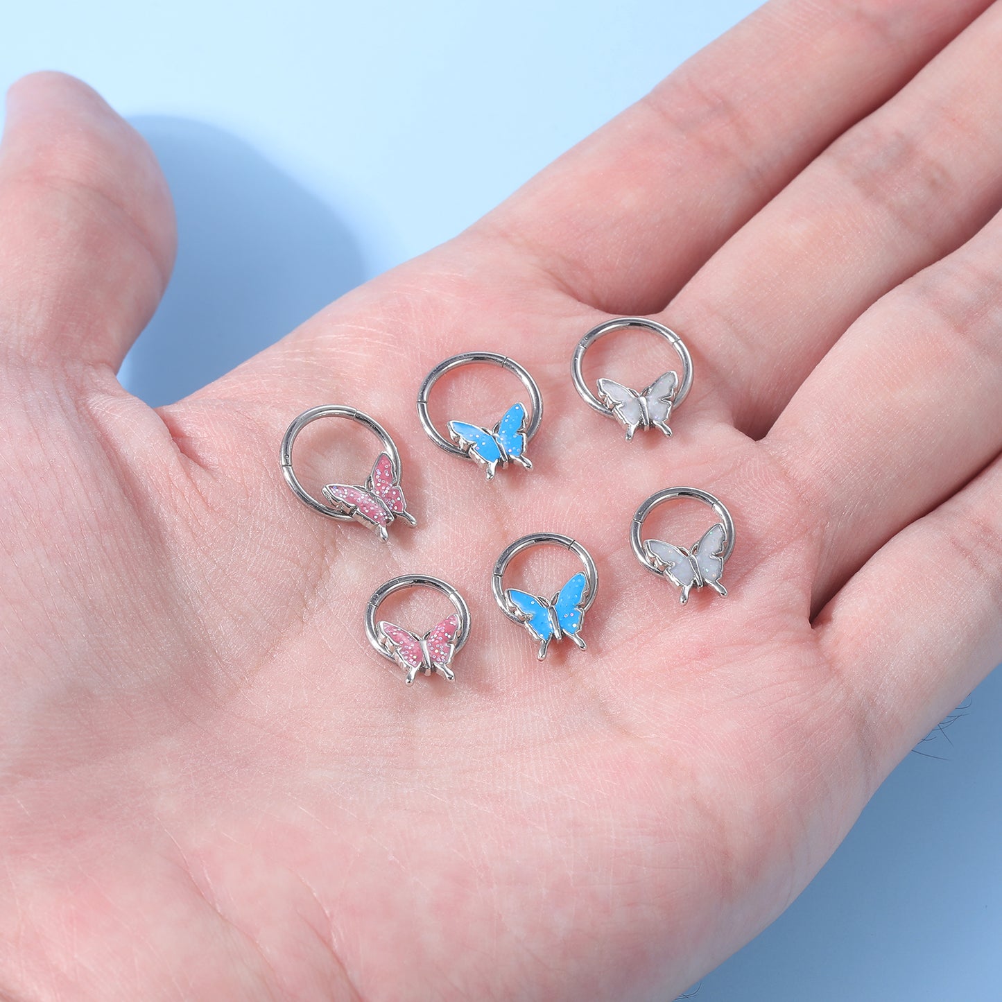 16g-3-colors-butterfly-nose-ring-septum-clicker-cartilage-helix-piercing