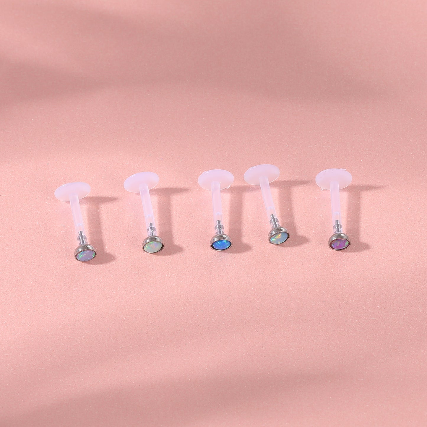 16G 5 Colors Opal Labret Rings Acrylic Conch Tragus Helix Monroe Lip Piercing