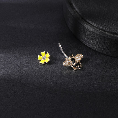 14g-bee-belly-button-rings-alloy-flower-patteren-belly-navel-piercing