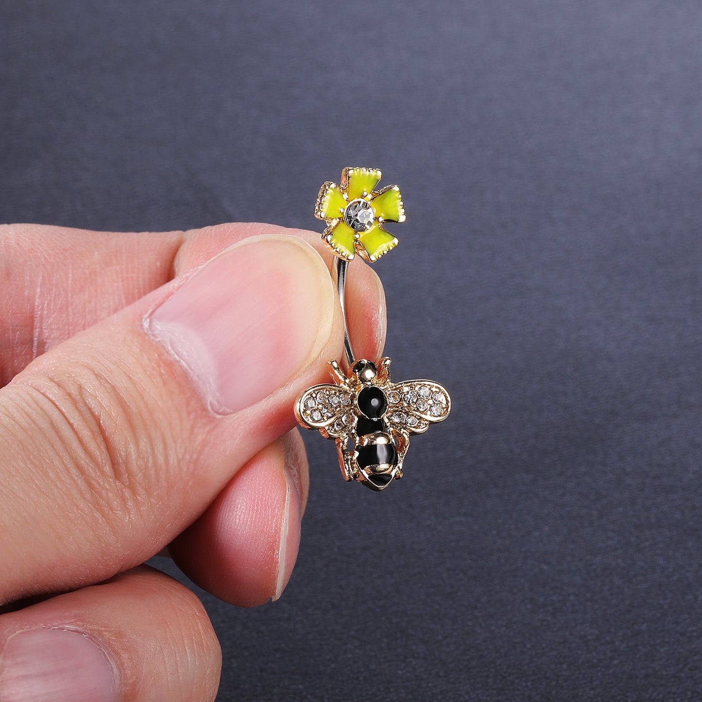 14g-bee-belly-button-rings-alloy-flower-patteren-belly-navel-piercing