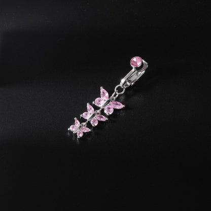 fake-butterfly-dangle-belly-navel-clip-pink-white-cubic-zircon-belly-button-ring