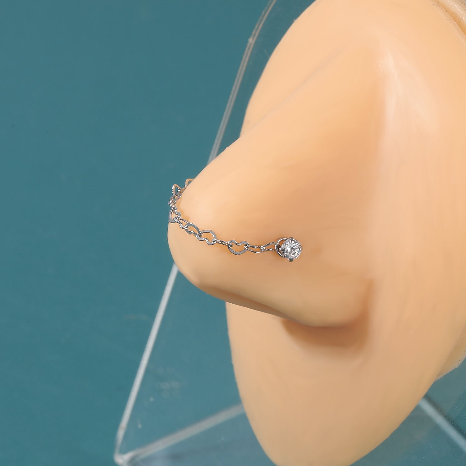 Heart nose online ring chain