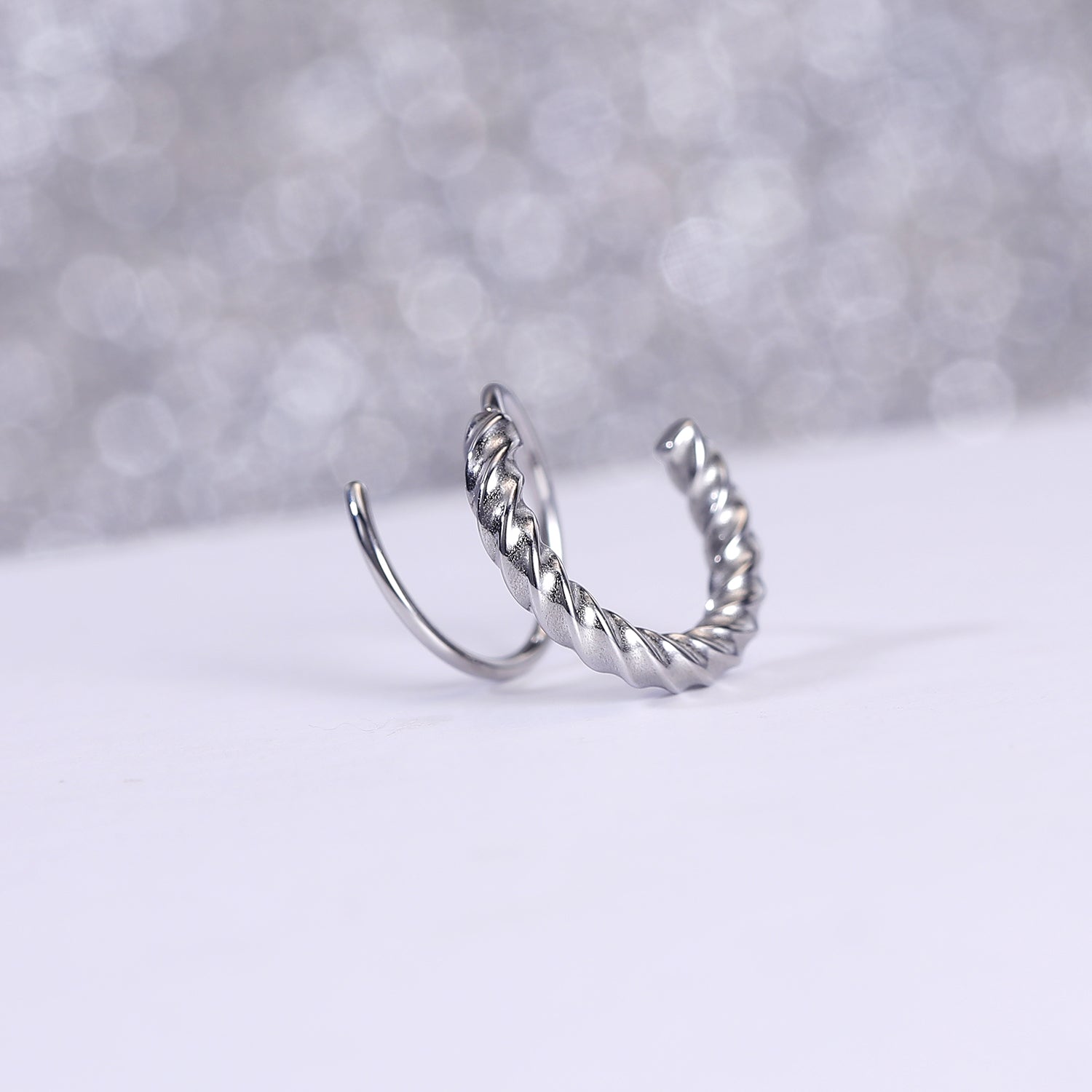 16g-double-ring-clicker-nose-ring-sprial-cartilage-helix-piercing