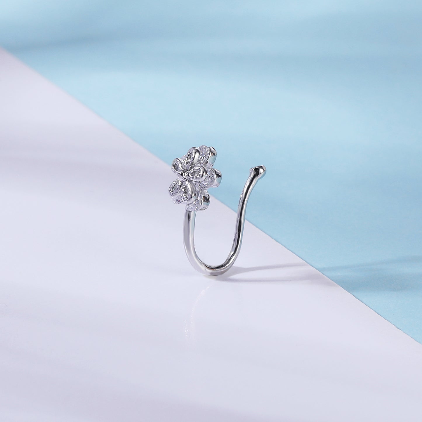 zs-white-zircon-flower-u-shaped-nose-clip-simple-stainless-steel-fake-nose-ring