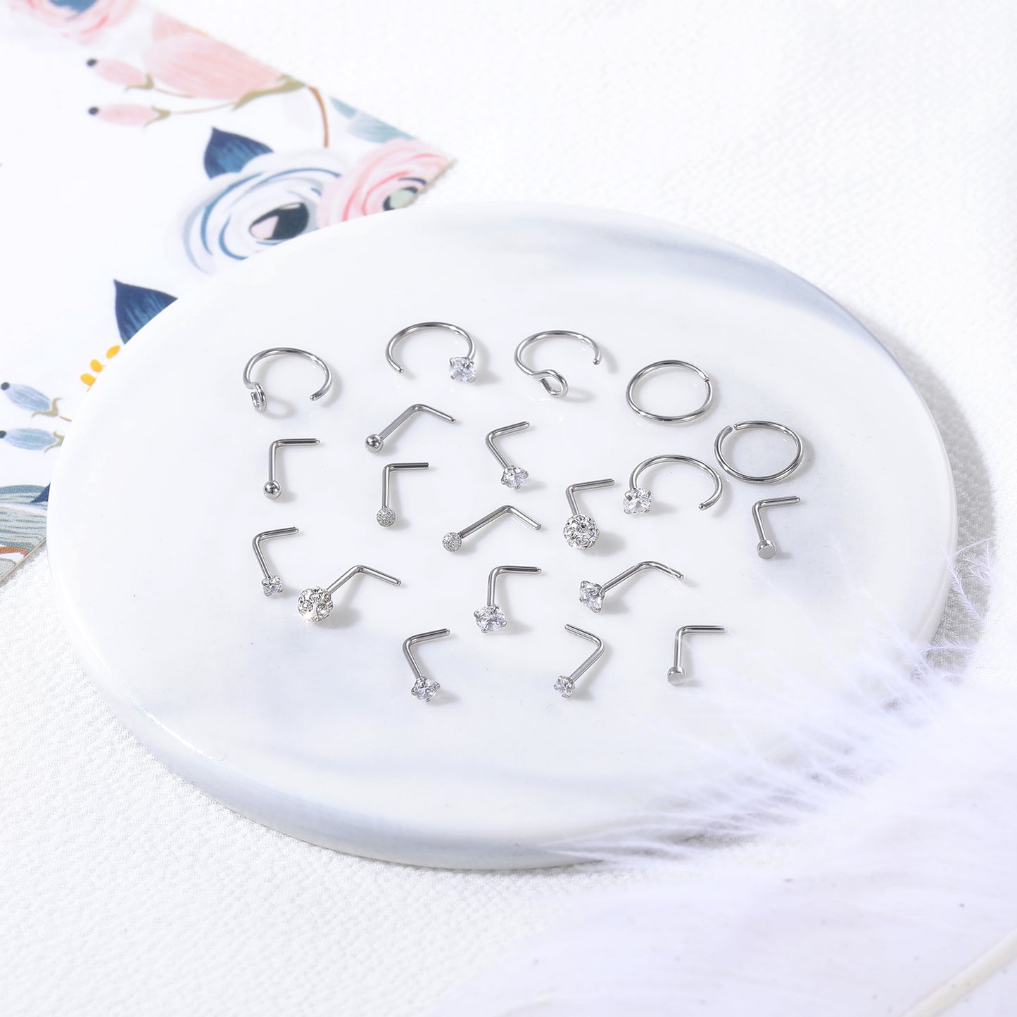 20pcs-set-20g-l-shaped-nose-stud-hoop-nose-rings-cz-nose-piercing