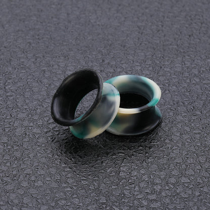 3-25mm-Thin-Silicone-Flexible-Black-Blue-White-Ear-Tunnels-Double-Flared-Expander-Ear-plug