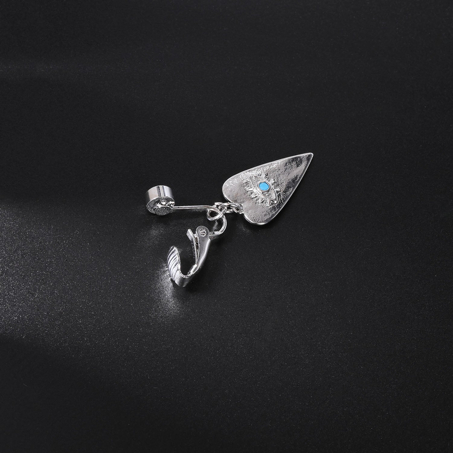 Fake Heart Demon Eye Dangle Belly Navel Clip Crystal Belly Button Ring