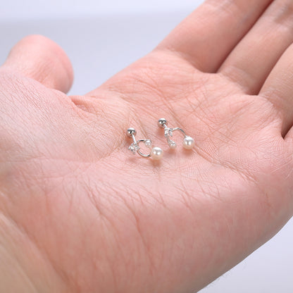 20G Pearl Stud Earring Crystal Ear Stud Jewelry