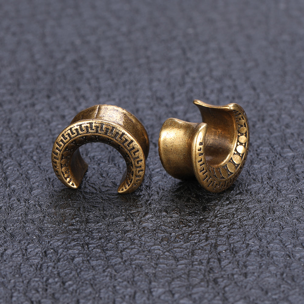 1-Pair-8-19mm-Golden-Semicircle-Ear-Plug-Tunnel-Vintage-Expander-Ear-Gauges-Piercings