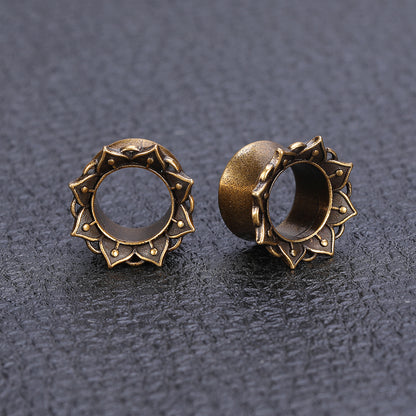 1-Pair-8-16mm-Golden-Flower-Ear-Plug-Tunnel-Vintage-Expander-Ear-Gauges-Piercings