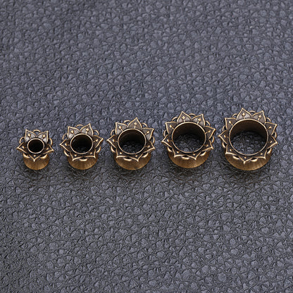 1-Pair-8-16mm-Golden-Flower-Ear-Plug-Tunnel-Vintage-Expander-Ear-Stretchers-Piercings