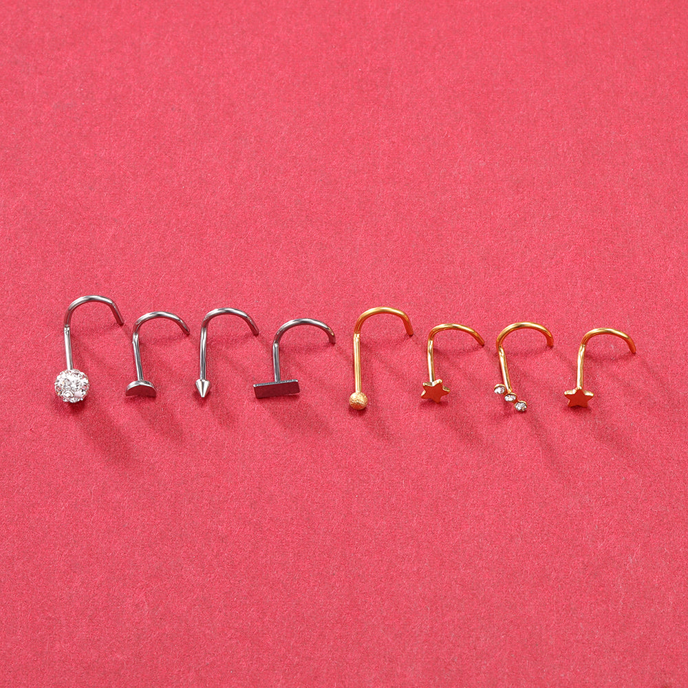 44-Pcs-Set-Stainless-Steel-Nose-Rings-Crystal-Nose-Bone-L-Shaped-Nose-Screws-Economic-Set